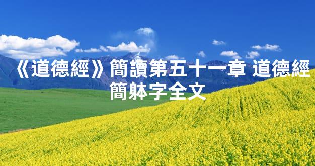 《道德經》簡讀第五十一章 道德經簡躰字全文